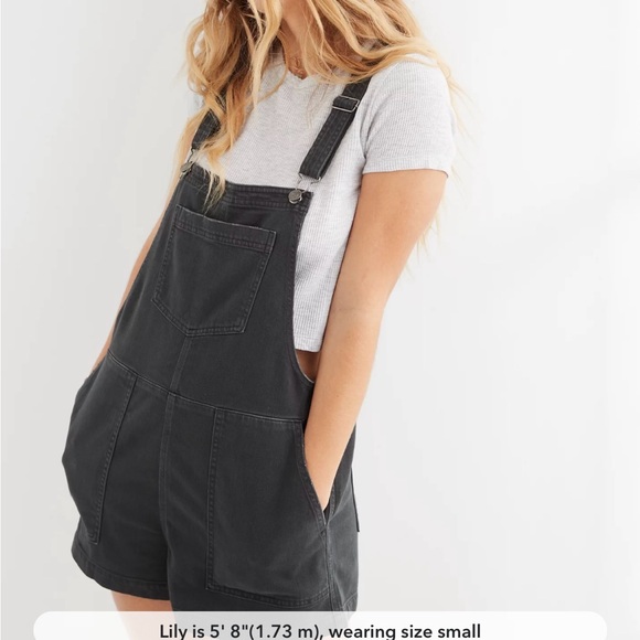 Aerie Black Denim Overalls - Picture 1 of 4